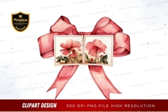 Pink flower gift box with bow Product Image 1