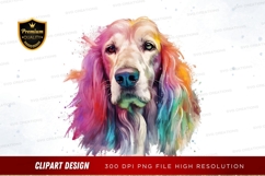 Colorful dog portrait clipart png Product Image 1