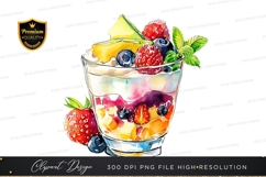 Vibrant fruit parfait clipart png Product Image 1