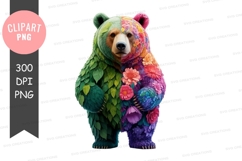 Rainbow bear clipart png Product Image 1