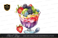 Vibrant fruit parfait clipart png Product Image 1