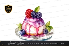 Delicious berry topped dessert Product Image 1