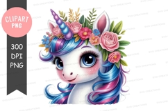 Magical unicorn with floral crown Product Image 1