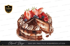 Delicious chocolate cake with berries Product Image 1