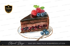 Delicious chocolate cake with berries Product Image 1