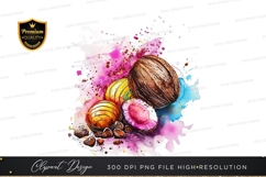 Colorful coconut clipart png Product Image 1