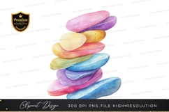Stack of colorful stones clipart png Product Image 1