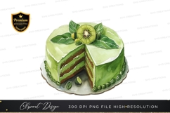 Green kiwi layer cake clipart png Product Image 1