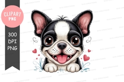 Happy french bulldog puppy clipart png Product Image 1