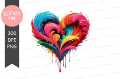 Colorful heart clipart png Product Image 1