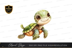 Cute cartoon sea turtle clipart png Product Image 1