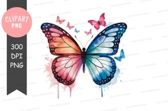 Colorful butterfly clipart png Product Image 1
