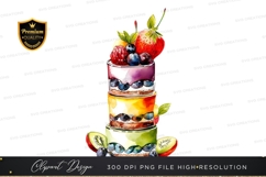 Vibrant fruit parfait clipart png Product Image 1