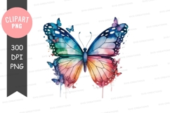 Colorful butterfly clipart png Product Image 1