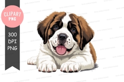 Playful st. bernard puppy clipart png Product Image 1