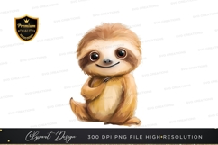 Happy sloth clipart png Product Image 1