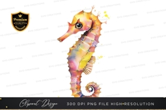 Colorful seahorse clipart png Product Image 1