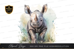 Cute baby rhino clipart png Product Image 1