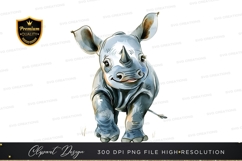 Cute baby rhino clipart png Product Image 1