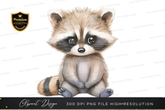 Cute raccoon clipart png Product Image 1