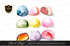 Colorful japanese mochi clipart png Product Image 1