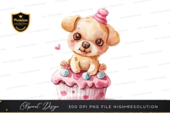Cute puppy on a cupcake - clipart png Product Image 1