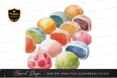 Colorful japanese mochi clipart png Product Image 1