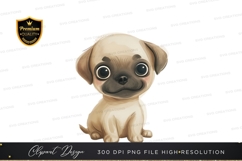 Adorable pug puppy clipart png Product Image 1