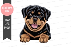 Happy rottweiler puppy clipart png Product Image 1