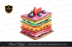 Colorful layered pastry clipart png Product Image 1