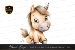 Cute cartoon unicorn clipart png Product Image 1