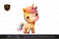 Cute cartoon unicorn clipart png Product Image 1