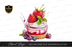 Strawberry and berry dessert clipart png Product Image 1