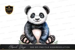 Cute panda cub clipart png Product Image 1