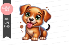 Playful puppy clipart png Product Image 1