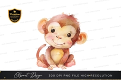 Cute monkey clipart png Product Image 1