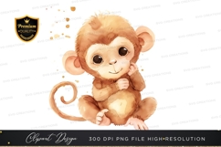 Cute monkey clipart png Product Image 1