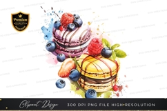 Delicious macarons with berries Product Image 1