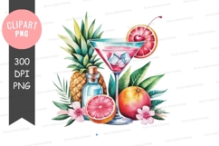 Tropical cocktail clipart png Product Image 1