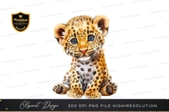 Adorable leopard cub clipart png Product Image 1