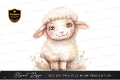 Cute lamb sitting on grass clipart png Product Image 1