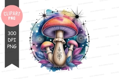 Mystical mushrooms clipart png Product Image 1