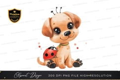 Playful puppy with ladybug Product Image 1