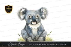 Cute koala sitting on grass clipart png Product Image 1