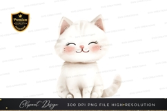 Adorable white kitten clipart png Product Image 1