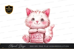 Pink kitten with candy box Product Image 1