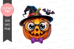 Whimsical halloween pumpkin clipart png Product Image 1