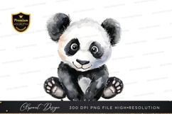 Cute panda bear clipart png Product Image 1