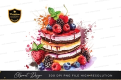 Delightful berry topped cake Product Image 1