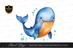 Playful whale clipart png Product Image 1